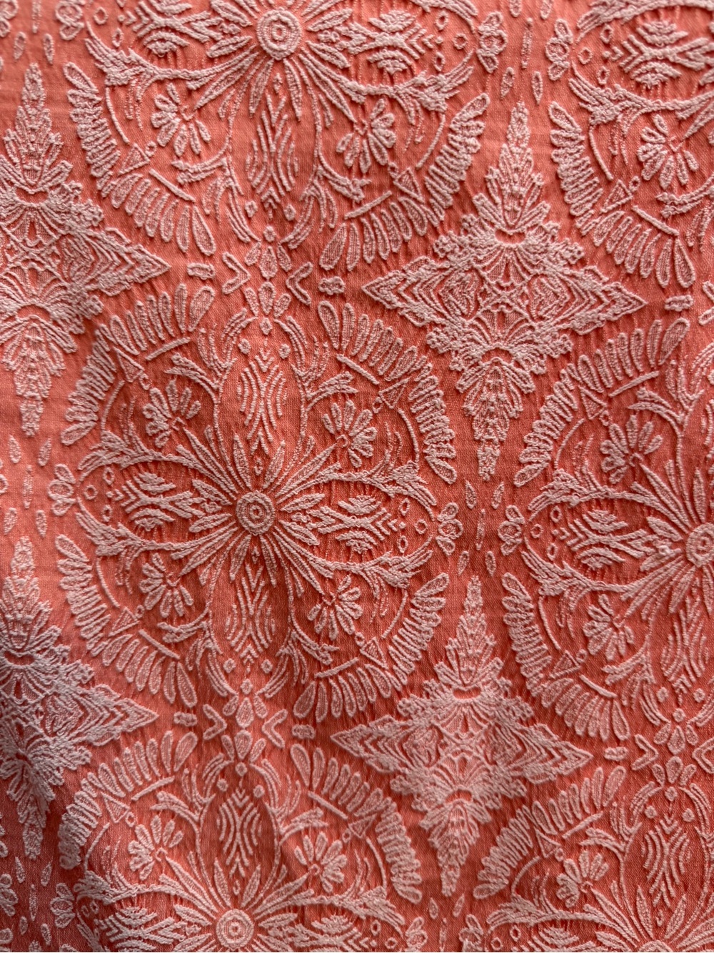 Halogen Coral-White Printed Cap-Sleeve Shift Dress - Picture 2 of 5